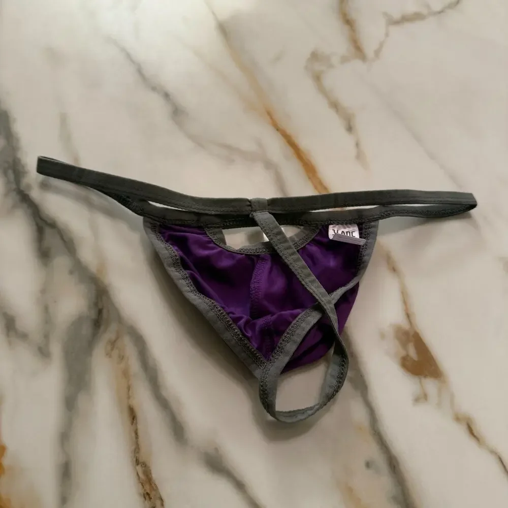 NEW Blanc Menswear BL3662 Electrique E-String Thong Color Ultra Violet Medium